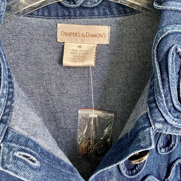 Draper’s & Damon’s Button Up Denim Jacket Women's Size XL NEW NWT - Picture 8 of 10